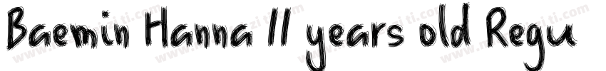 Baemin Hanna 11 years old Regular字体转换